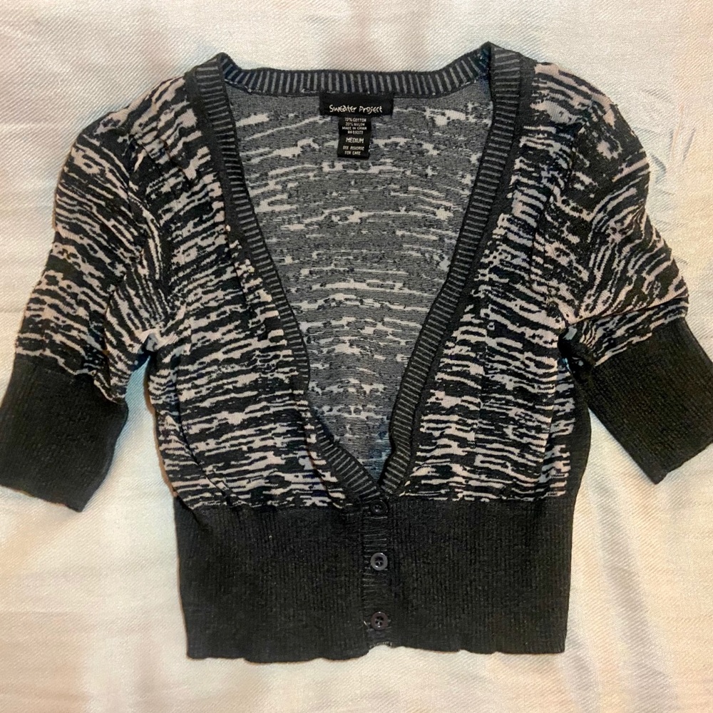 Cropped Black Cardigan